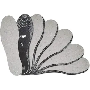 6 Pair Pack Anti Odour Shoe Insoles Set with Odor Eating Charcoal, Shoe Inserts, Kaps Odour Stop