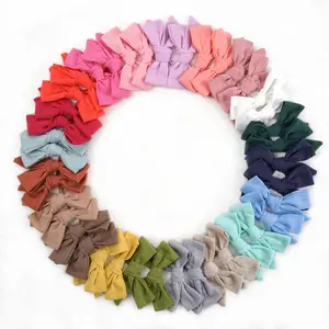 40 Pieces Hair Bows Linen Fabric Bows Alligator Clips Hair Accessories for Birthday Party,Family Dinner and Family Photography