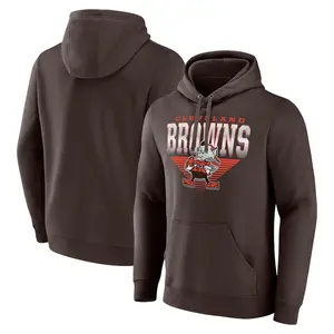 Fanatics Cleveland Browns Geometric Chrome Pullover Hoodie Fleece Gridiron Spirit Design Casual Fit
