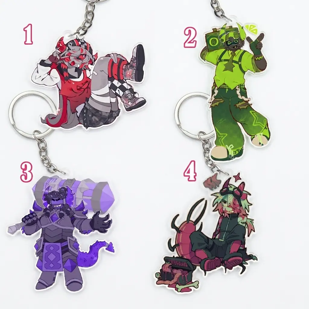 Phighting acrylic keychains: Vine Staff/ Boombox/ Subspace, Phighting charms