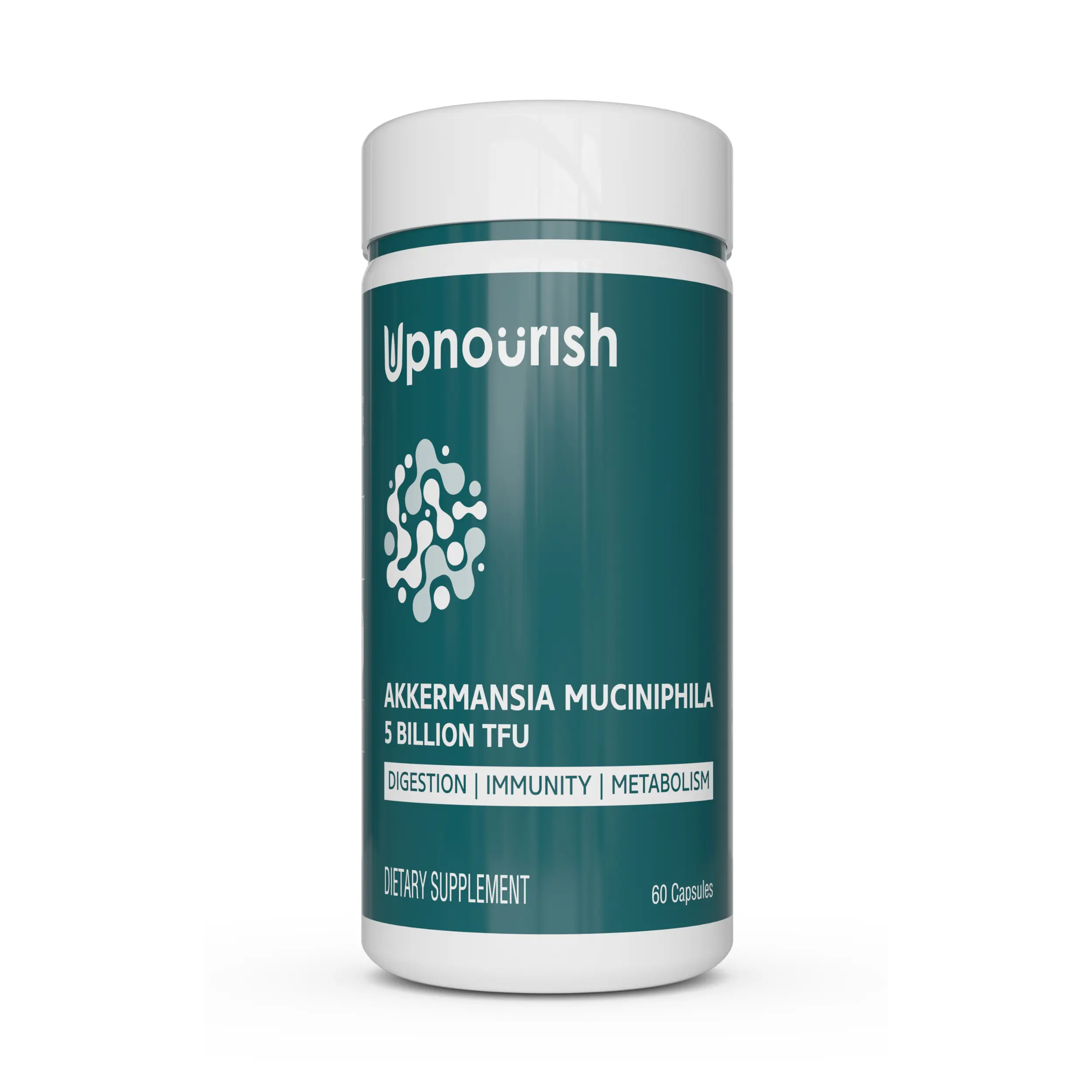 Gut & Metabolism support – Akkermansia Muciniphila Probiotic 5 Billion TFU for Digestion & GLP-1 Support, 60 Vegan Capsules – by UpNourish
