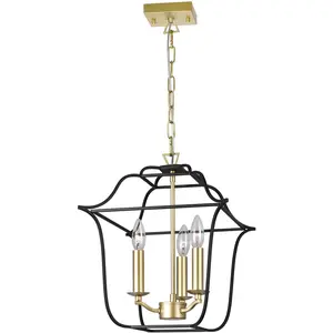 CWI Lighting Tudor 3 Light 12 inch Satin Gold and Black Down Pendant Ceiling Light 1223P12-3-602
