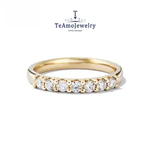 【Buy 1 get 1 Bracelet】【RM-013G】925 Silver Moissanite Ring, Simple and Elegent Gold Color Ring Band, Simple Fashion Accessories for Daily Wear Party Holiday, Gift for Family & Friends