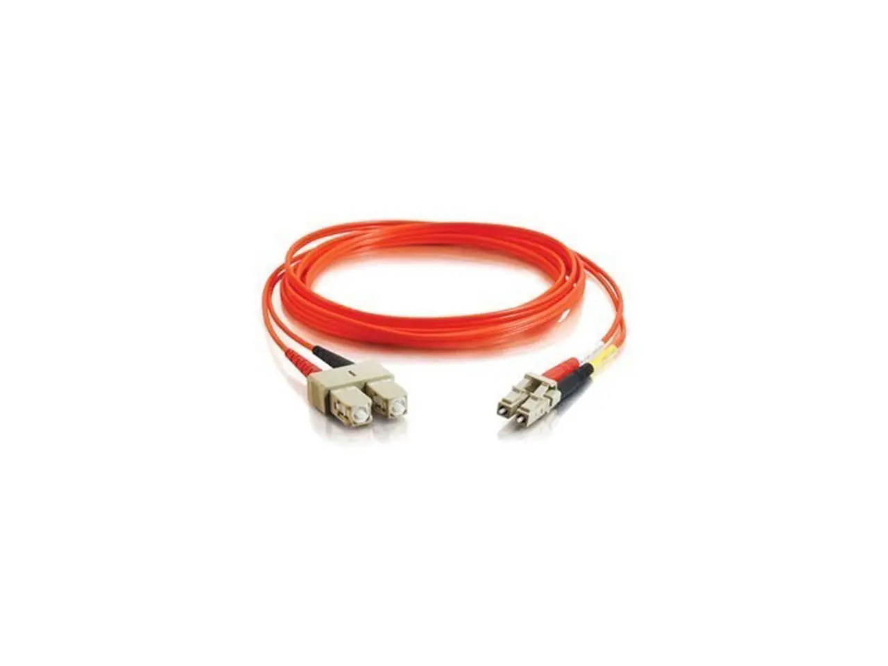 C2G 33157 OM1 Fiber Optic Cable - LC-SC 62.5/125 Duplex Multimode PVC Fiber Cable, Orange (16.4 Feet, 5 Meters)