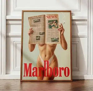 [SALE UP TO 30% + FREE SHIP + NO FRAME] Vintage Cigarette Western Poster Print , Retro Marlboro Poster