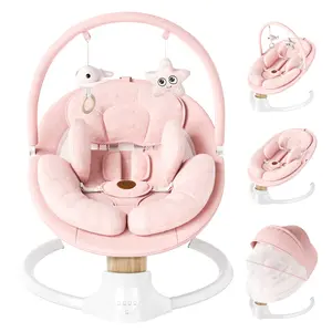 BabyBond Smart Baby Swing for Infant, Electric Baby Bouncer for Newborns, Remote Control, 5 Swing Modes, 10 Music Bluetooth, 5 Point Harness, Portable Baby Rocker for Indoor/Outdoor Use, Ideal Baby Shower Gift, Mothersdaygift, #Summervibes