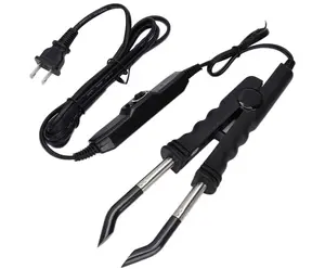 Hair Extension Connector Iron Adjustable Temperature Professional Tool for Home Salon Use Black US Plug 110V High Quality Metal 360 Degrees Rotating Cord