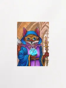 Steampunk Wizard Fox Art Print