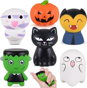 Halloween Squishy Toys for Kids, 6 Pack Halloween Party Favor Game for Toddler Boys Girls, Slow Rising Stress Relief Soft Squeeze Squishies Toys Gifts(Normal)