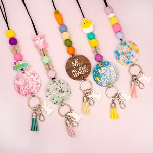 Personalized Easter Teacher Lanyards - Great for ID Badges & Keys - Extremely Durable, Cute, & Stylish - Affordable Teacher Gift