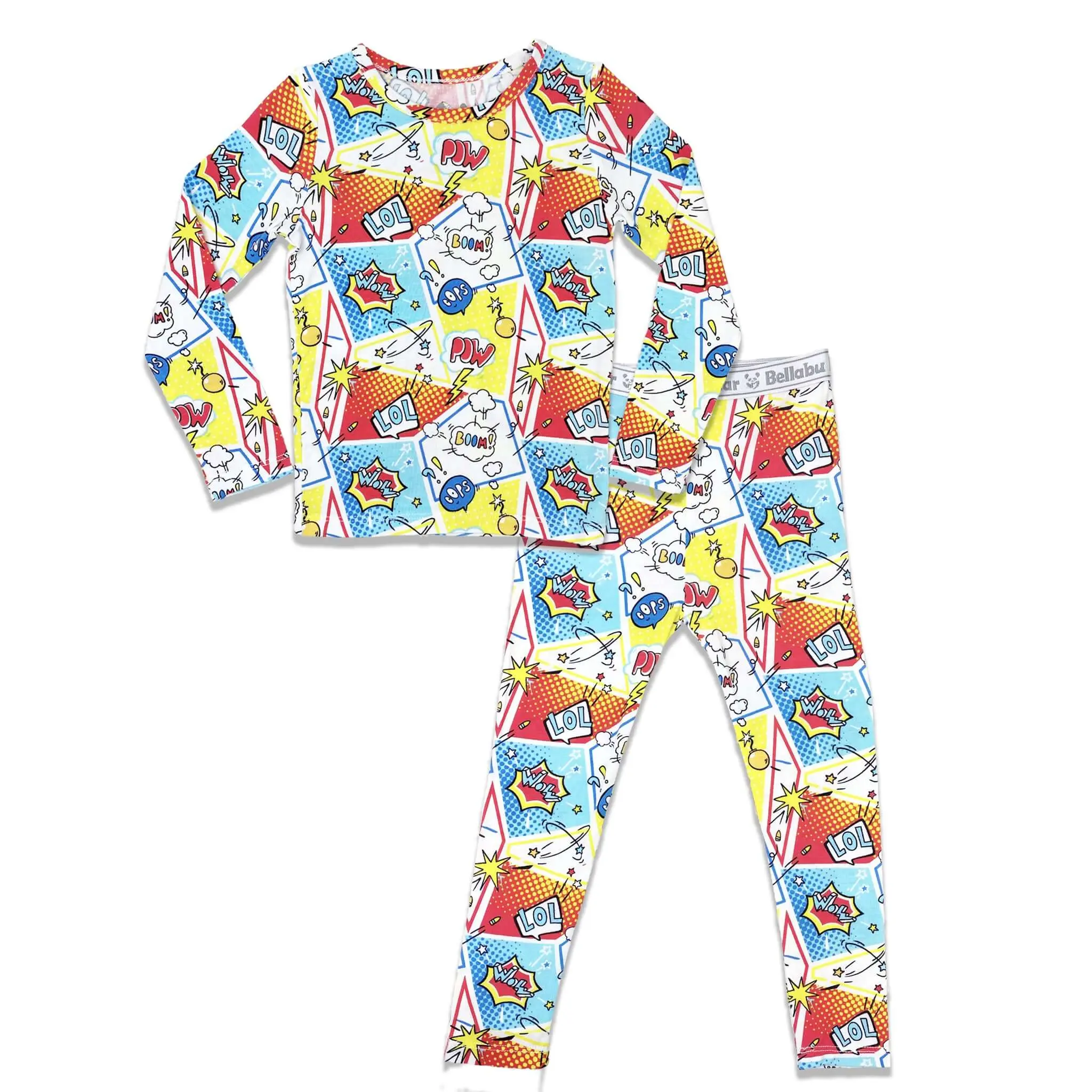 Bellabu Bear Comic Hero Bamboo Kids Pajamas - Soft and Breathable, Perfect Fit Design
