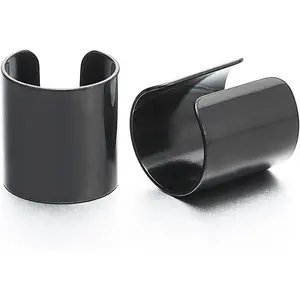 2counts Stainless Steel Ear Cuff Ear Clip Non-Piercing Clip On Earrings for Men and Women