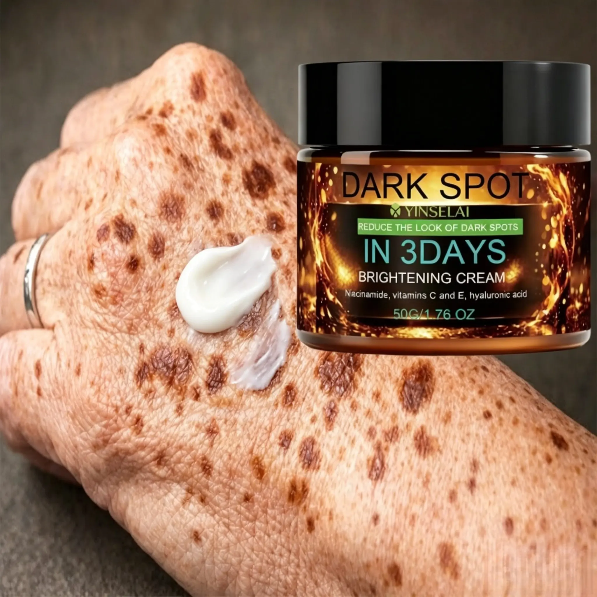 Dark Spot Brightening Cream with Niacinamide, Hyaluronic Acid, Vitamin C and E, Reduces Dark Spots, Age Spot Brightening, Even Skin Tone, Light Formula, Unisex, Dark Spot Moisturizers