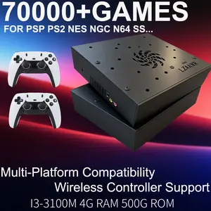 Retro Game Console for TV, 4GB RAM 500GB Storage, Plug & Play HDMI Gaming System, Supports PS2 Wii NGC N64 PSX Arcade Games