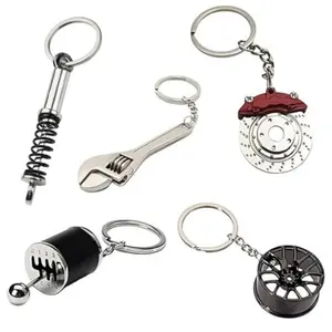 5pc Car Lovers Key Chain Set - Manual Gear Shifter | Wheel Rim | Spanner | Brake Disc Keychain | Auto Enthusiast Gift Set | Car Truck Bike | Parts Keyring,for Men Christmas Gifts Metal Holiday Decoration