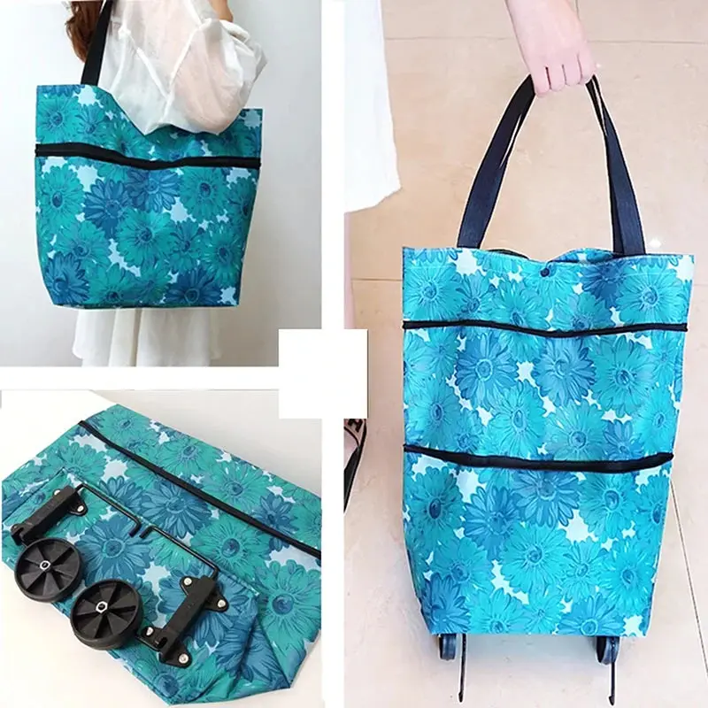 Foldable Shopping Trolley Bag With Wheels