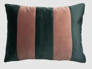 The Striped Pillow - Moss Dusty Rose