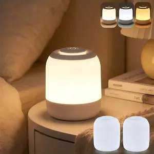 Eye Caring Soft Night Light 2 Pack, Touch Activated USB Rechargeable,  Dimmable, Portable Bedside Lamp for Baby Kids Adults, Eye-Friendly Warm Light, Ideal for Nursery Sleep Aid