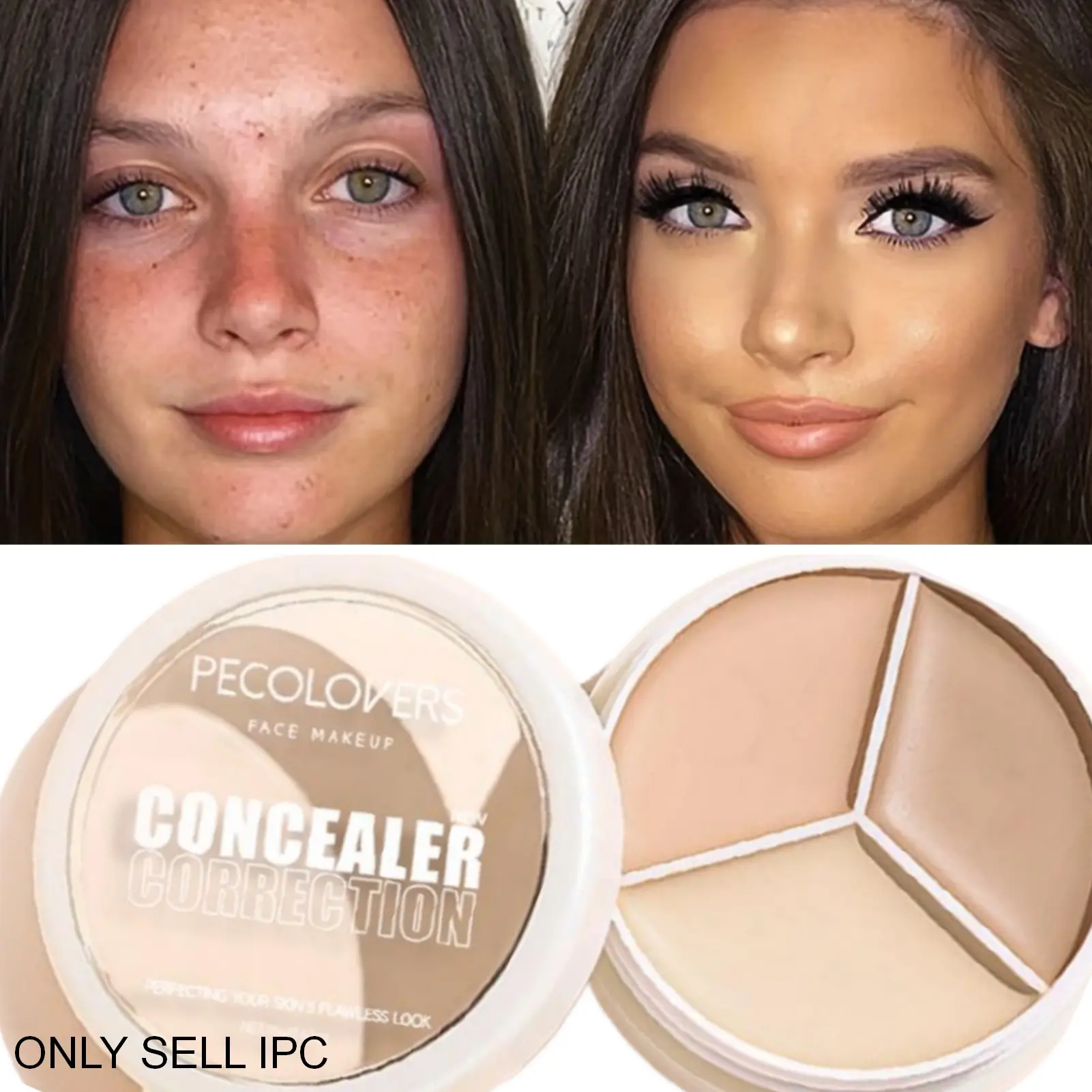 1PC 3 Colors Concealer Palette for Covering Blemishes And Tattoos, Contouring, Full Coverage, Blemish Eraser, Moisturizing Camouflaging Concealer