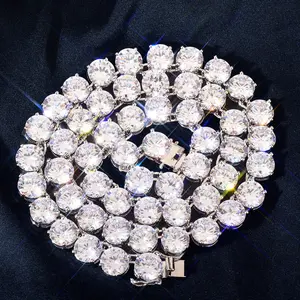 Hiphop Jewelry High Quality Zircon Set Single Row Chain Cool Necklace Iced Out Tennis Chain for Unisex Fashion Party Gfit
