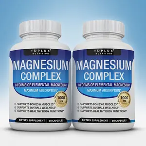 Magnesium Complex 1000mg Supplement – 8 Forms Including Glycinate, Citrate, Malate & Taurate for Muscle, Bone, Energy & Recovery Support, Vegan Non-GMO, 90 Capsules (2 pack)