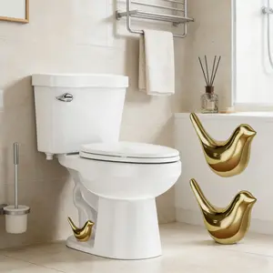 2 Pcs Ceramic Bird Toilet Floor Bolt Caps,Cute Bird Toilet Screw Caps Decorative,Toilet Bolt Figurine,Toilet Bowl Cap Covers,Decorative Bathroom Toilet Bolt Easy Installation