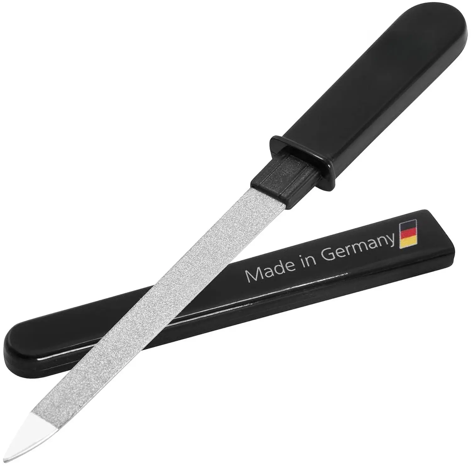 Sapphire Metal Nail File, Double Sided Stainless Steel Tool for Quick Nail Repair, Fine & Coarse Grit, 4.3-Inch Pocket Size with Protective Case, Manicure, Nail Care