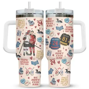 Heated Rivalry 40oz Tumbler with Handle, Hollander Rozanov Bookish Tumbler, Hockey Romance Travel Cup, Cute Reader Gift, Birthday Gift
