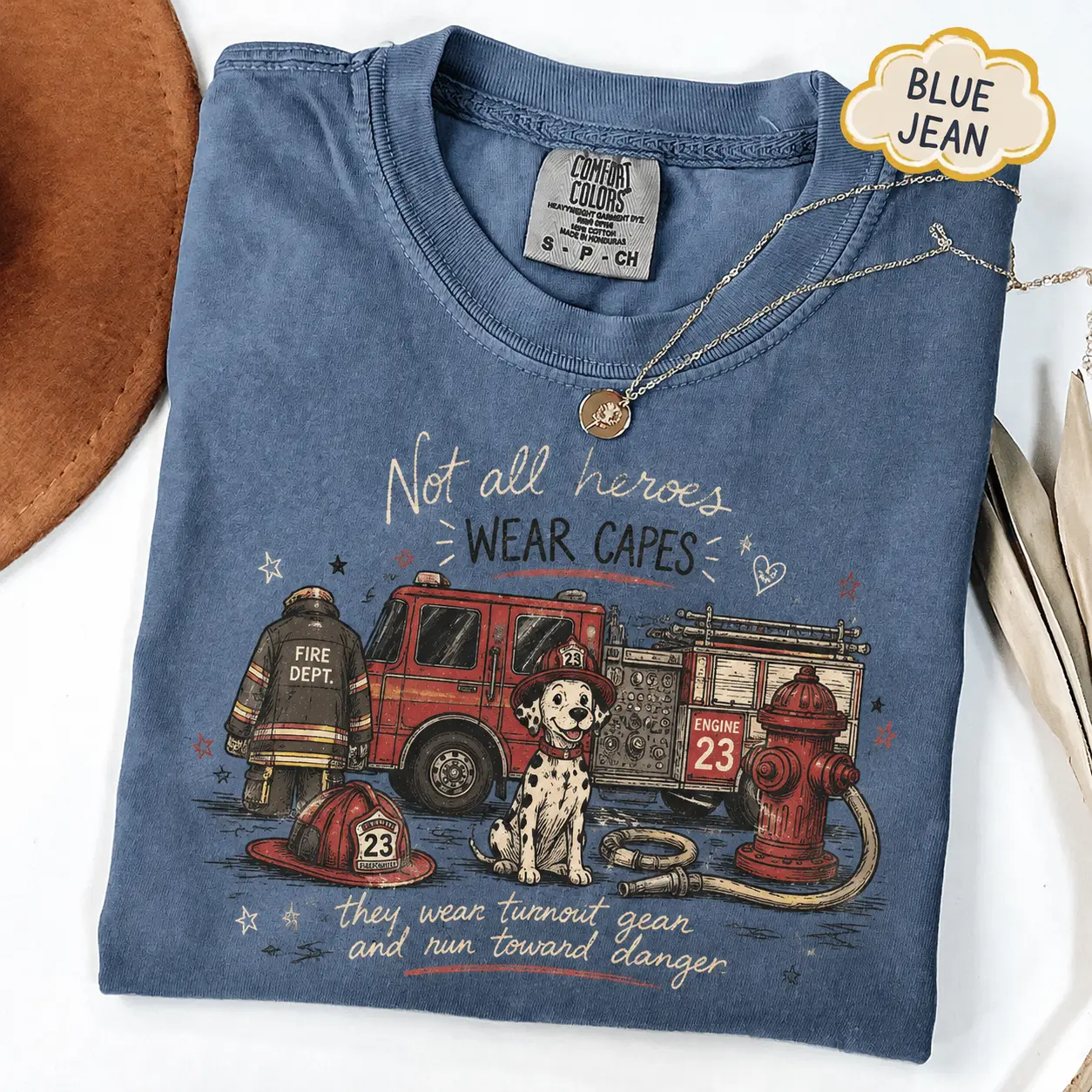 Not All Heroes Wear Capes Comfort Colors T Shirt, Firefighter Graphic Tee, Fire Department Rescue Shirt, First Responder Appreciation Gift for Men and Women