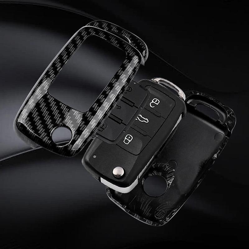 Abs Carbon Fiber Car Key Case for Volkswagen Polo Tiguan Passat B5 B6 B7 Golf 4 5 6 Mk6 Jetta Lavida Skoda Rapid Car Key Protector