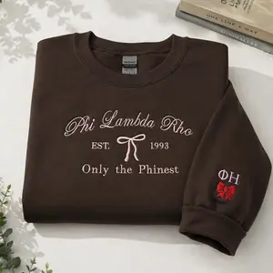 Custom Embroidered Sorority Sweatshirt, Girls Trip Crewneck, Coquette Bow Pullover, Matching Besties Outfits, Cute College Style, Trendy Gift for Her