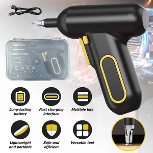 Cordless Electric Screwdriver Set 5Nm 220RPM, Rechargeable 1500mAh Power Driver with Forward/Reverse Switch, Multi Bits, Portable Screwdriver Kit for DIY & Household Projects