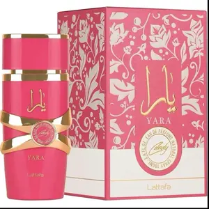 Lattafa Yara - Pink Product with Gold Accents and Floral Design by Lattafa Brand