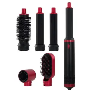 5in 1 Hot Air Brush, Detachable Hair Dryer Brush, Powerful Hair Blow Dryer with Diffuser, Air Curler Wand, 2024 Update Hair Dryer Brush Set, Hair Straightener Brush, Oval Brush, Hair Dryer with Nozzle