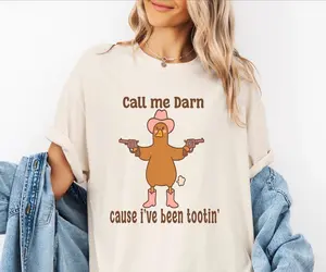 Funny Western Goose Shirt - Cowboy Tootin Tee, Cute Farm Animal Gift, Silly Barnyard Humor Shirt, Gag Meme Prank Tee