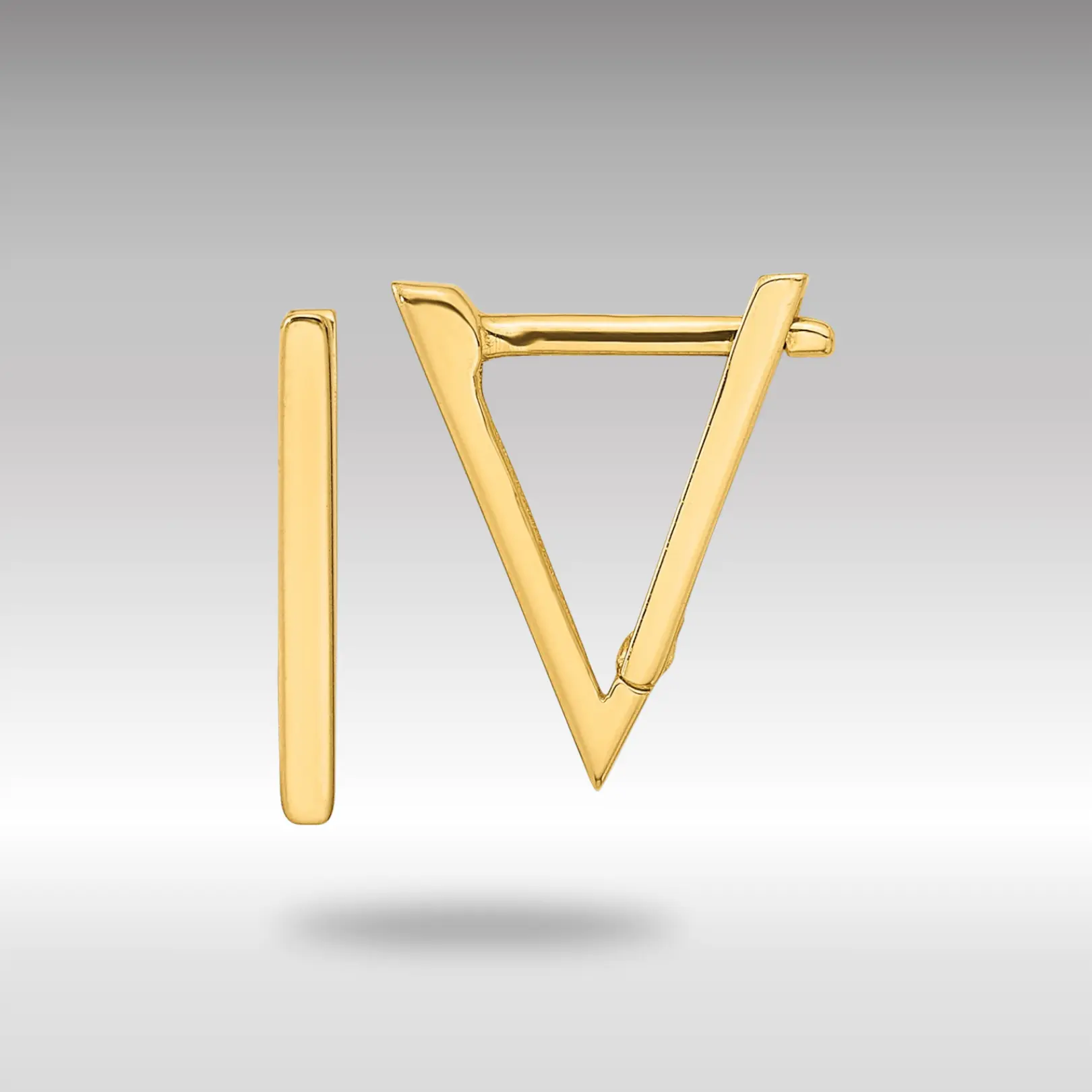 14K Gold Polished Triangle Hoop Earrings Model-YE1918