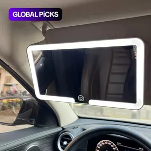 Car LED Makeup Mirror Sunshade, Multifunctional Car Led Portable High-Definition Clear View, Touch-Activated Car LED Makeup Mirror, Adjustable Three Colors, No Installation Needed