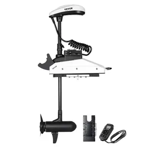 VEVOR Electric Trolling Motor, 55lbs Thrust with GPS, 10-Speed Bow Mounted Saltwater Outboard Boat Motor with Remote Control LCD Battery Indicator, for Kayaks, Fishing Boats, 36-Inch Shaft