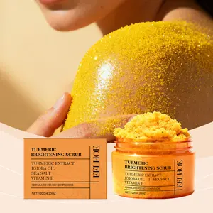 EELHOE Turmeric Infused Body Scrub Mild Gentle Surface Cleansing Wash Hydrating Silky Texture Create Smooth Refreshing Skin Look Daily Full Body Care