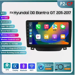 Hizpo Carplay Screen 2din Android 14 Autoradio for Hyundai I30 I 30 Elantra GT 2011-2017 Car Radio Multimedia Video