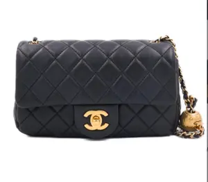 Pre-owned CHANEL lambskin Crossbody Bags Classic Flap With Gold Ball New Mini Black JM JM346