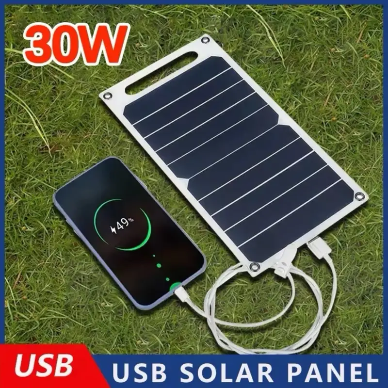 Compact Foldable Solar Cell Charger - Waterproof Off Grid USB Portable Charger for Hikers, Camping, Mobile Phones (Includes Solar Panels for Camping), Off Grid Solar