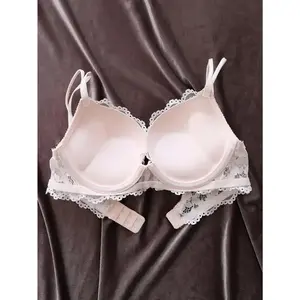 Luxurious Comfort Bra - Double Strap, Thick Cup, Push-Up, Breathable Mesh Design, Soft Lace Trim, Everyday Wear, Mature Style, Women's Lingerie & Underwear for Comfortable Support Fabric Preppy Spandex Womenswear Knit Medium Solid Dark Green