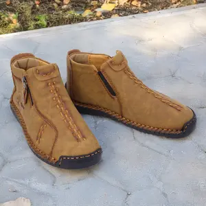 Women's Short Boots Fashion Side Zipper Design Classic Workwear Style Slip Resistant Durable Casual Boots.