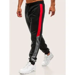 Solid Color Plus Size Athletic Joggers - 1pc, 95% Polyester 5% Elastane, Knit Fabric, Slight Stretch, Regular Fit, Sports Style with Pockets