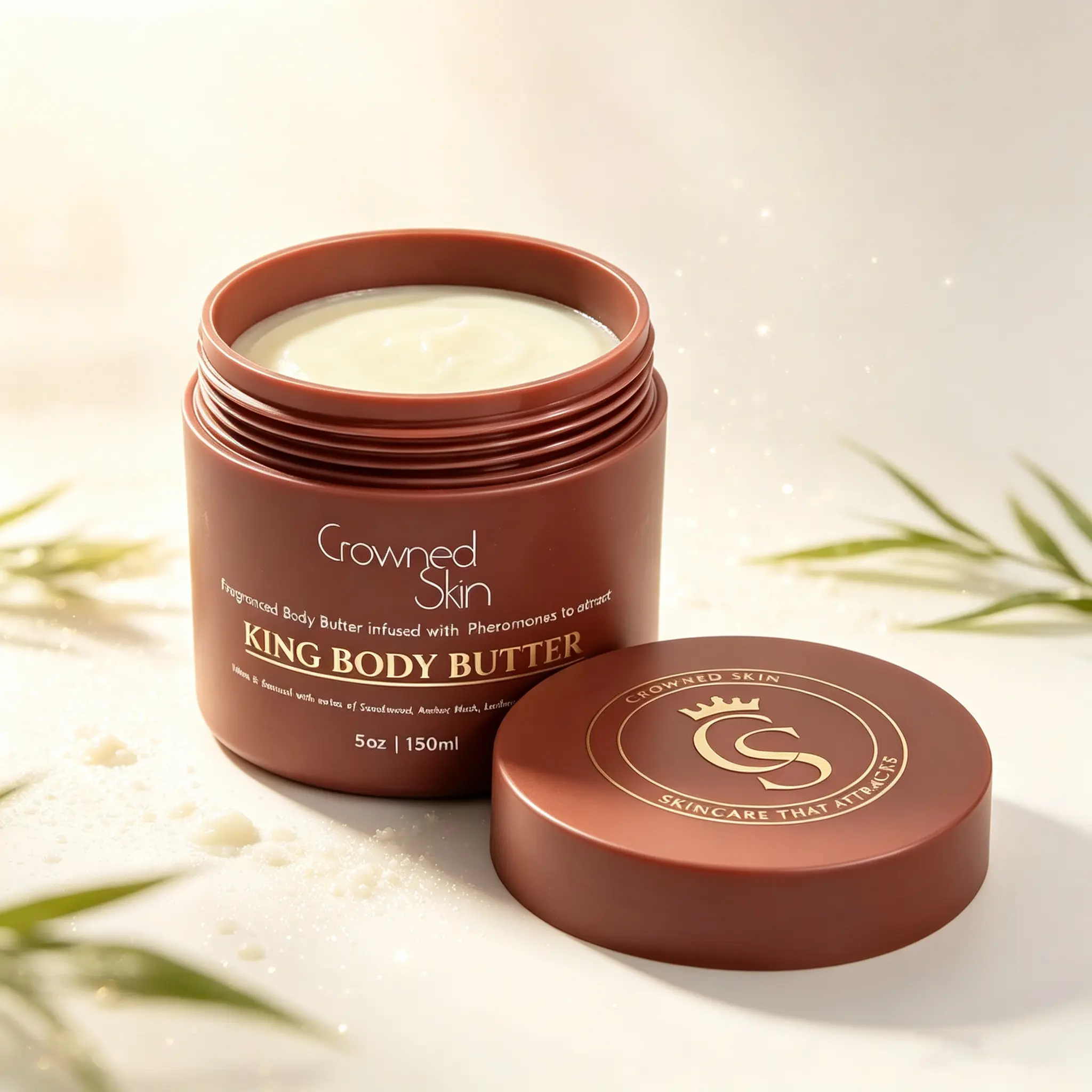 Crowned Skin King Cologne Body Butter (150ml) -Warm & Sensual Scent, Sandalwood & LeatherOrganic Shea & Mango Butters, MoisturizingFormula,All-Day Fragrance