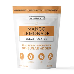 Just Ingredients Mango Lemonade Electrolytes [30 servings] Drink Mix - Coconut Water, Sea Salt, Trace Minerals, Hydration
