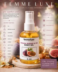 Brown Sugar & Fig Body Oil - Yummy 4 oz Fragrance Body Oil for Skin Care