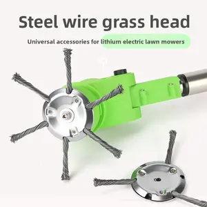 Durable lawn mower steel wire mowing head with 3-blade and 6-blade bowl-type wear-resistant design, universal accessory for garden weeding machines