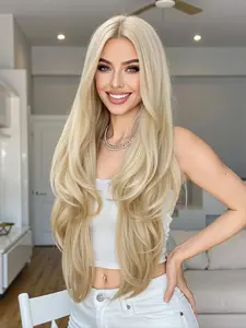 Women's Wig, 32 Inch Heat Resistant Synthetic Fiber Wig, Fluffy Natural Look, Suitable for Daily Use and Parties, Durable Design